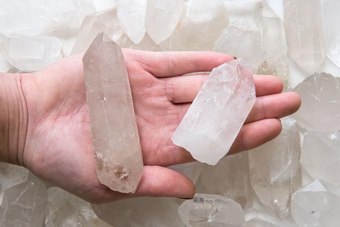 Fantasia Materials: 1 lb Unpolished Crystal Quartz Points from Brazil - Average 1.5" to 2.5"