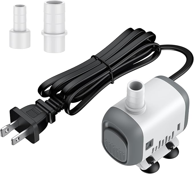 Pawfly Small Fountain Pump, 130 GPH Submersible Water Pump for Fountain, 8 W Mini Water Pump with 2.6 ft. High Lift, Quiet Water Fountain Pump for Aquarium Fish Tank & Waterfall