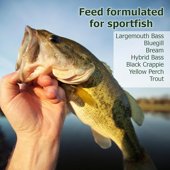 Natural Waterscapes Big Bass Blend Game Fish Food 20 lb | 5 mm Large Floating Pellets (20 lb)