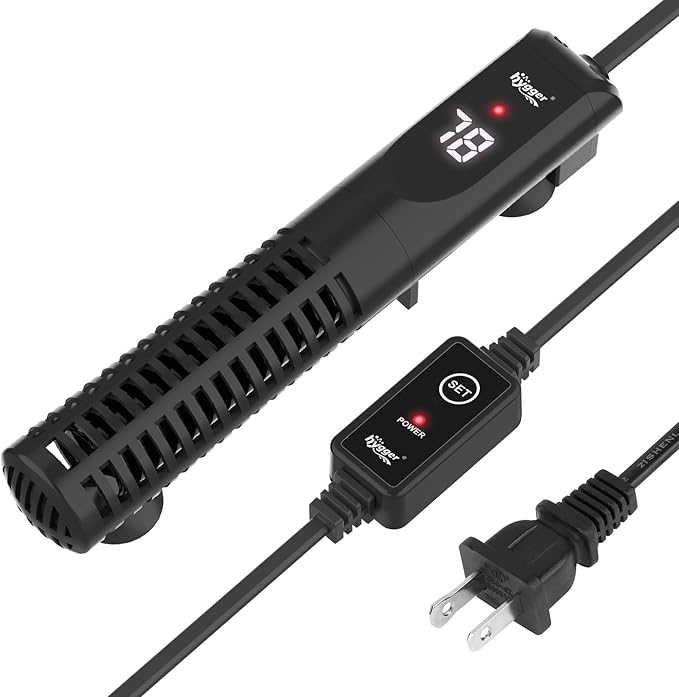 hygger Ceramic Submersible Aquarium Heater, New Explosion-Proof Fish Tank Water Heater with External Temp Controller Auto Thermostat Heater for Saltwater Freshwater (200W for 10~40 Gallon)