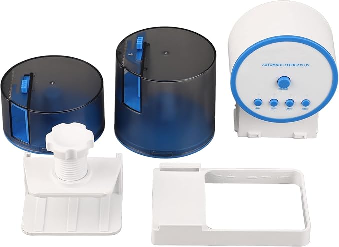 Automatic Fish Feeder for Aquarium, Battery Powered Auto Fish Food Dispenser Adjustable with Timing Function, Fish Accessories, Fresh and Dry