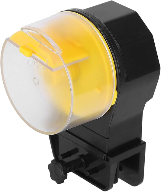 Flexible Automatic Fish Feeder 12/24 Hours Operation Prevents Wet Food Dispenser for Fish AA Battery X 2- Aquarists (Yellow)