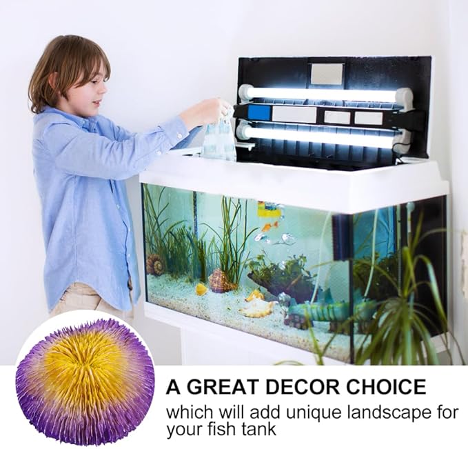 BESPORTBLE 2pcs Simulation Coral Reef Aquarium Ornament Realistic Resin Fish Tank Decoration for Freshwater Aquariums Vivid Colors Safe for Fish for Aquatic Environments