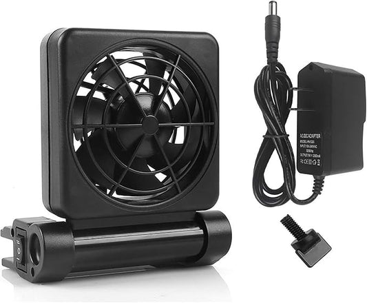 Aquarium Chiller, Fish Tank Cooling Fan System for Salt Fresh Water, 2 Variable Speed, Wide Angle Adjustable (1-Fan)