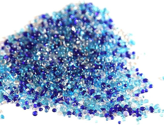 30g Crushed Stone Mini Crystal Chips Decorative Pebbles Gravel Irregular Gemstones Filling Gravel for Water Fountain Sand Landscape Fish Tank Garden (Mixed Blue(2-4mm))
