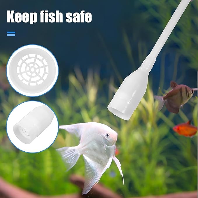 Aquarium Siphon, Fish Tank Cleaner, Aquarium Vacuum, Hand Siphon Hose to Remove and Change Water or Sand in Minutes, Gravel Pump Vacuum for Fish Tank Cleaning Tools