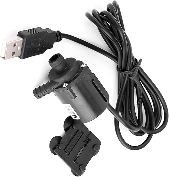 USB Mini Water Pump, DC 6V 0.6 to 1.8W 150L/H Small Fountain Pump, Brushless Mini Submersible Water Pump, Ultra Quiet Submersible Fountain Pump for Aquarium, Fish Tank