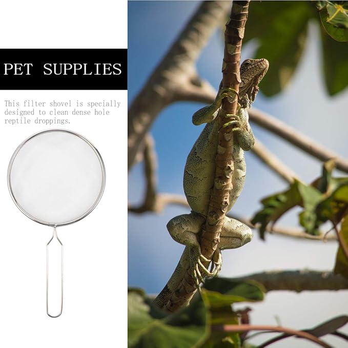 balacoo Reptile Sand Shovel Fine Mesh Filter Pet Supplies for Easy Cleaning of Terrariums and Aquariums Rustproof and Wear-Resistant Design for Efficient Excrement Removal
