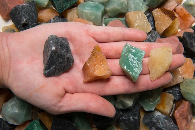 Fantasia Materials: 2 lb Assorted Aventurine Rough Stones from India
