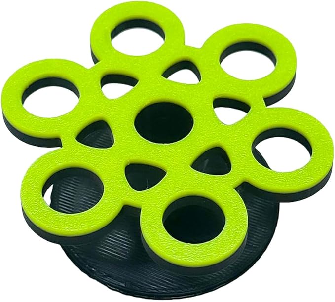 GlowRack UV Sand Frag Rack – Reef-Safe Coral Propagation Holder | Holds 7 Standard ½” Frag Plugs | Low-Profile, Substrate Base | Glows Under Reef Lighting | Handmade Aquarium Decor (UV Yellow)