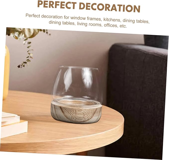 Multi-Functional Household Small Fish Bowl Glass Landscape Bottle Easy to Clean for Plant and Decor