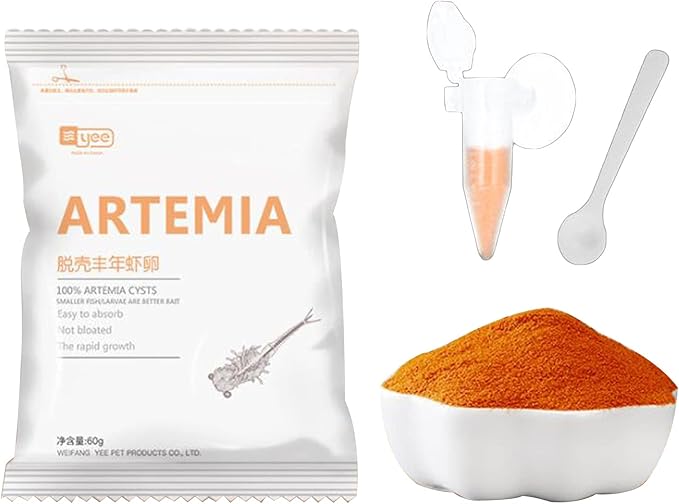 ljhnba 60G Brine Shrimp Shelling Eggfood Aquarium Hatching Tropic Fish Food for Feeding Baby Fishes Artemia Shelling Eggs Artemia Shelling Eggs