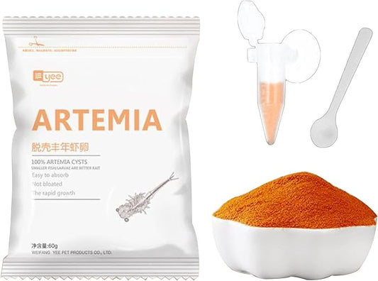 ljhnba 60G Brine Shrimp Shelling Eggfood Aquarium Hatching Tropic Fish Food for Feeding Baby Fishes Artemia Shelling Eggs Artemia Shelling Eggs