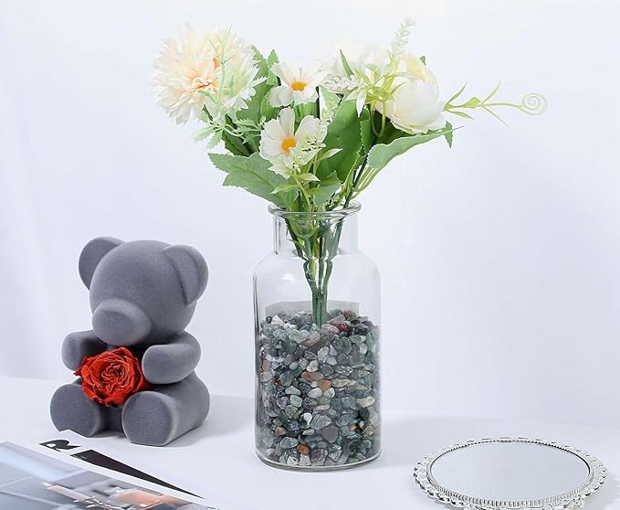 LAIDANLA Aquatic Agate Crushed Stone Crystal Chips Bulk Natural Gemstones Healing Reiki Crystals Mini Quartz Vase Filler Aquarium Gravel 100g