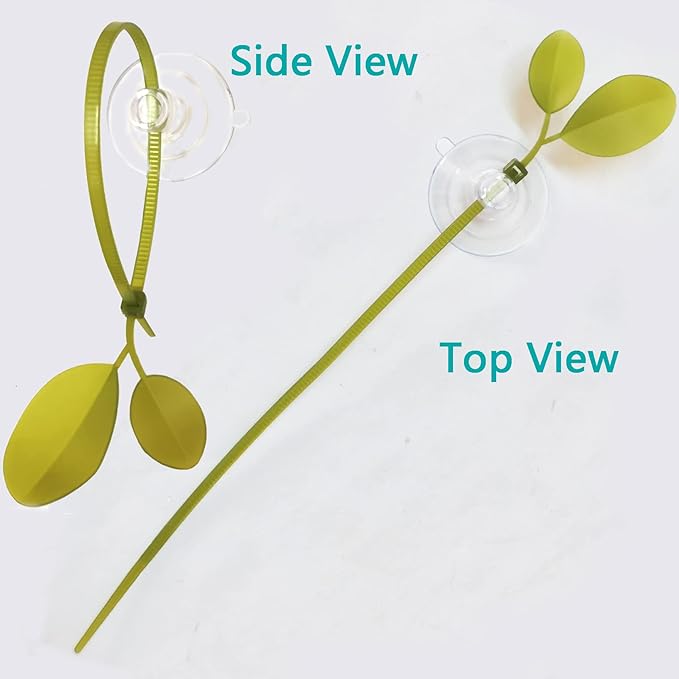 Aquarium Suction Cups and Leaf-Shaped Adjustable Cable Ties for Binding Moss Shrimp Dodging Nest, Suction Cups with Holes Aquarium Plants Holder (12)