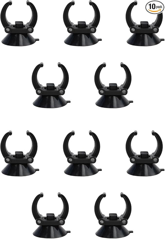 10PCS Black Aquarium Heater/Fish Tank Suction Cups PVC Pipe Bracket for 1 Inch Diameter Rain Sticks