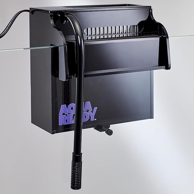 AquaReady Aquarium Power Filter, Customizeable Media Basket, Refugium Light Window, Ultra Quiet Low Profile Design, Includes Media Basket