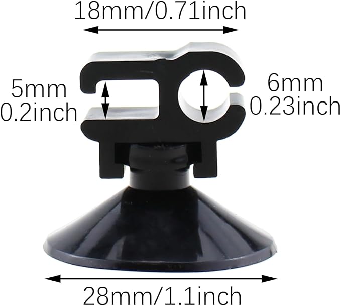 RLECS 15PCS Black Aquarium Suction Cup Clip 28x20mm Oxygen Tube Hose Pump Power Cord Double Head Snap Cable Organiser Suction Cup Aquarium Accessories