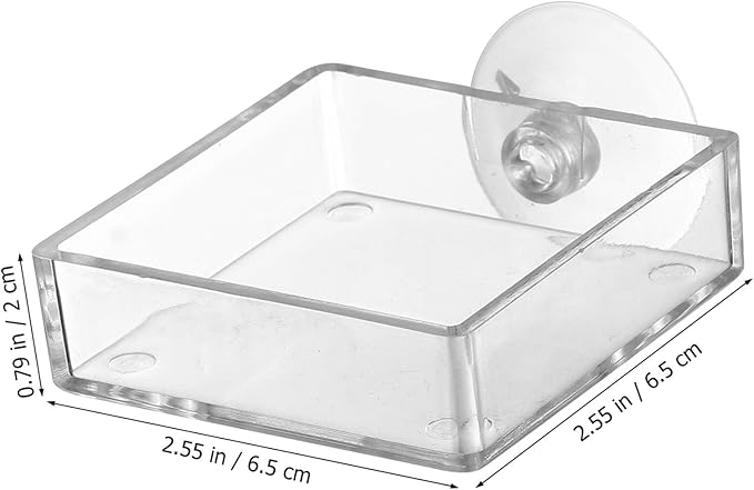 5pcs Aquarium Shrimp Feeder Dish with Suction Glass Fish Tank Feeding Bowls Clear Dishes Tray