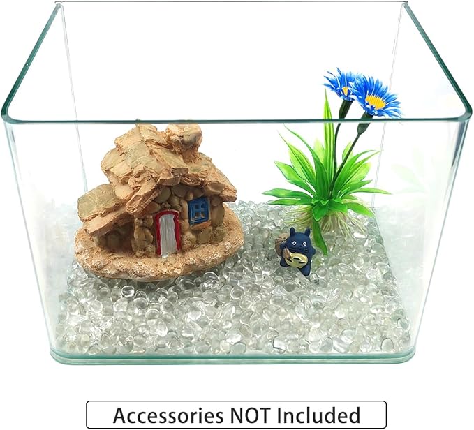 WAYBER Glass Stones, 1Lb/460g Irregular Sea Glass Dercorative Rocks Non-Toxic Artificial Crystal Pebbles for Aquarium Decoration/Vase Filler/Table Scatter/Handcraft/Jewelry Making/Gems Display, Clear