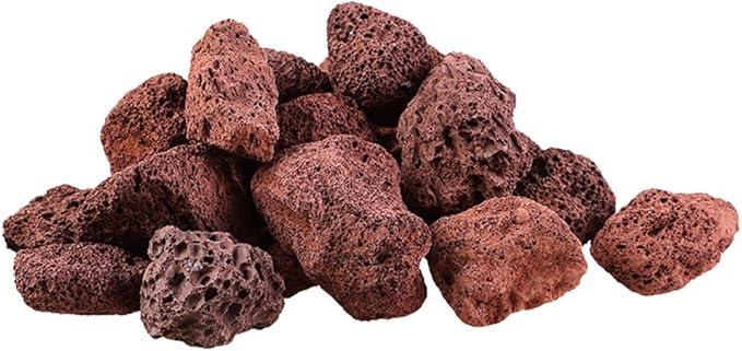 About 30 PackAquarium Red Lava Rock Fish Tank Volcanic Pumice Stones for Shrimp Betta(1''-1.2'')