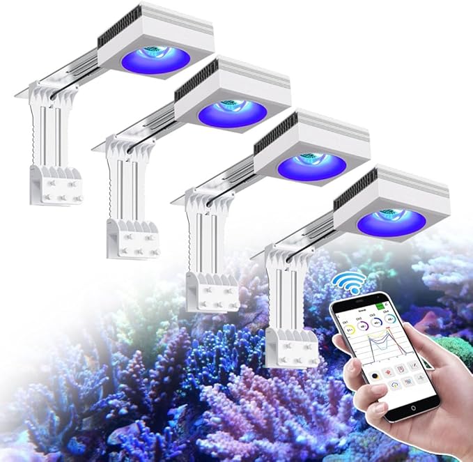 PopBloom RL90 iOS/Android App Control Saltwater Reef Aquarium Light 72 inch Aquarium LED WiFi Lights LED Coral Reef Lighting for 180-220cm Tank