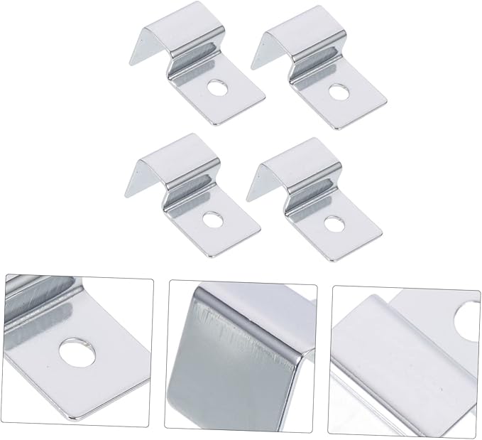 BESPORTBLE 12pcs Stainless Steel Fish Tank Lid Support Clips Aquarium Glass Cover Holders for Easy Installation and Secure Support of Fish Tank Lids