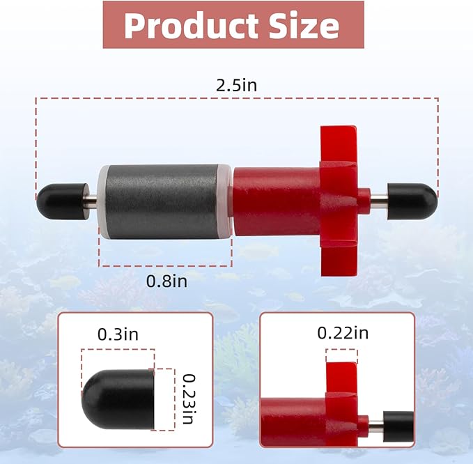 Impeller Assembly Replacement Part Compatible with Whisper 3, 4, 60, Triad 3000 Power Filter - for 60-Gallon Aquarium Fisk Tank Replacement Part#75069200