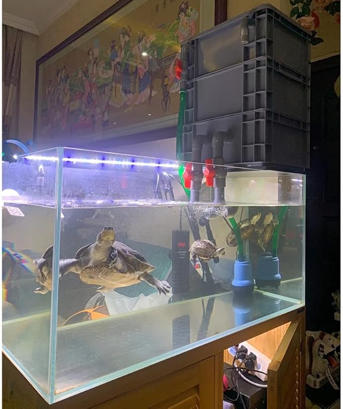 Large Filter Kit for Aquarium, 3 Tiers External Water Cycle Filter Box for Ponds and Fish Tanks, Easy to Assemble, No Pump or Filter Media Included