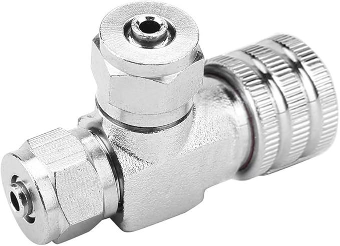 CO2 Regulator Check Valve,Stainless Steel Needle Valve for Water Aquarium CO2 Bubble Counter with Check Valve for CO2 Diffuser Atomizer Regulator Injection System (Double-head