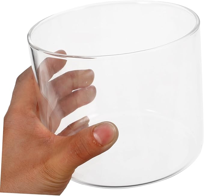 Transparent Small Glass Fish Bowl Aquarium Desktop Tank for Betta Fish Shrimp Aquatic Plant Decor Centerpiece for Home Office