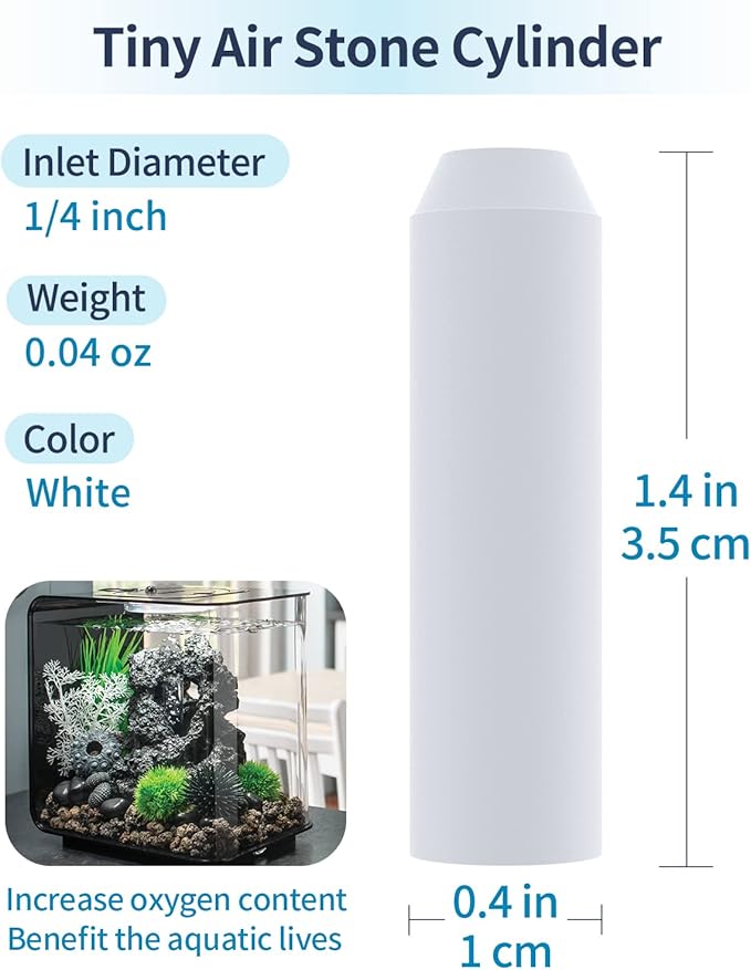 Pawfly Aquarium Replacement Air Stone Bubbler for Specific Classic Tube Flow Halo and Life Fish Tanks Mini Compatible Bubble Release Tool Oxygen Diffuser for Nano Air Pumps, 5 Pack