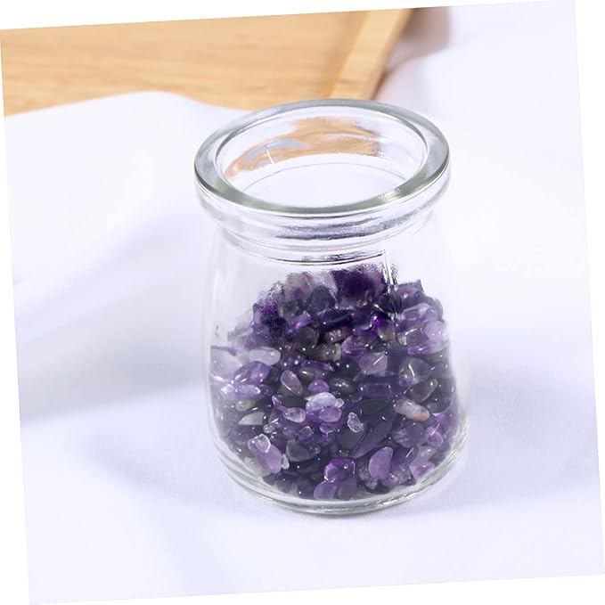 FRCOLOR Decorative Crystal Pebbles Natural Polished Stones Fish Tank Decoration Aquarium Decorations Glass Pebbles Stones Rocks Gravel Botanical Decor Aquarium Pebbles Plant Mix Purple