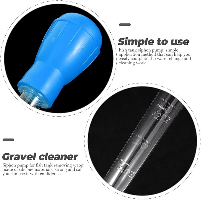 ULTECHNOVO 16 Inch Fish Tank Water Changer Siphon Pump Vacuum Tool with Extended Tubes 2Pcs for Easy Gravel Cleaning and Water Replacement