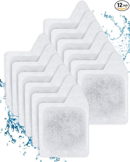 12 Pack Replacement Filter Cartridges XS Compatible with Tetra Whisper Filter Extra Small Fish Tank Filters & Other Fish Tank Filters Small for Less 3 Gallons Aquarium Accessories