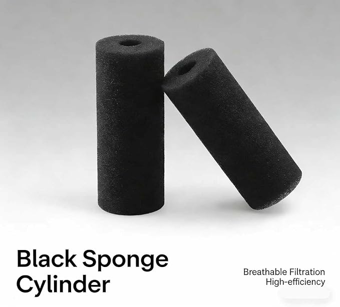 5.9″ Big Prefilter Sponge Foam Replacement Filtration Kit for Pond Aquarium Fish Tank (Black,Compressed)