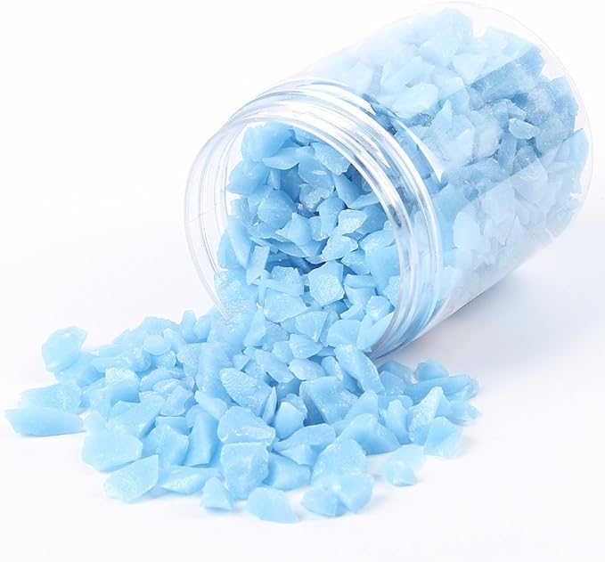 Shiny Stone Glow in The Dark Aquarium Neon Gravel Sand, Decorative Rocks for Fish Tank and Fairy Garden, Home Dec,305g/0.67lbs (5-8mm, Blue)