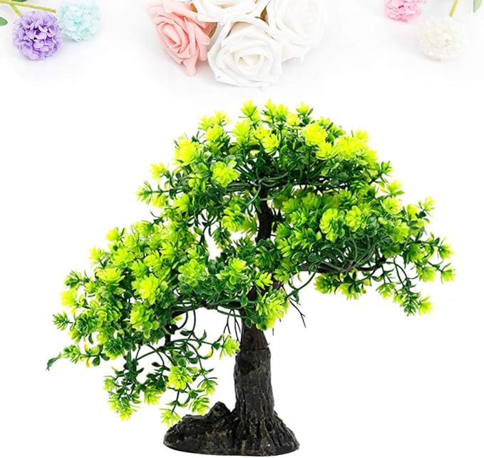 balacoo Artificial Tree Decor for Fish Tank Green Resin Aquarium Decoration Underwater Plant Ornament Safe for Aquariums Easy to Clean Fish Habitat
