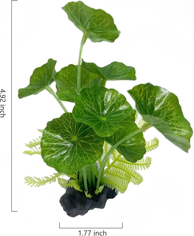 2 Piece Faux Fish Tank Betta Artificial Lotus Leaf Plants Large Soft Fake Plastic Aquarium Plants Silk Realistic Decorations