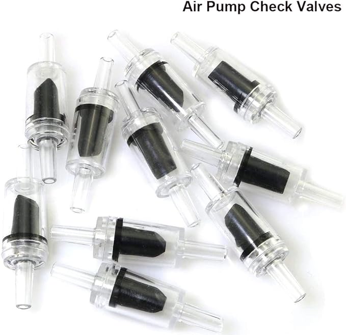 20 PCS Aquarium Air Pump Check Valves with 25 Feet Airline Tubing Clear Plastic One Way Non-Return Check Valve for Fish Tank