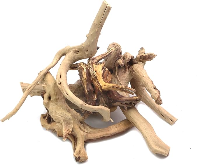 5Pcs Natural Cuckoo Wood for Aquarium, Aquarium Decor Wood Freshwater Fish Tank Reptile Driftwood Branch Length 3.93" to 5.9"