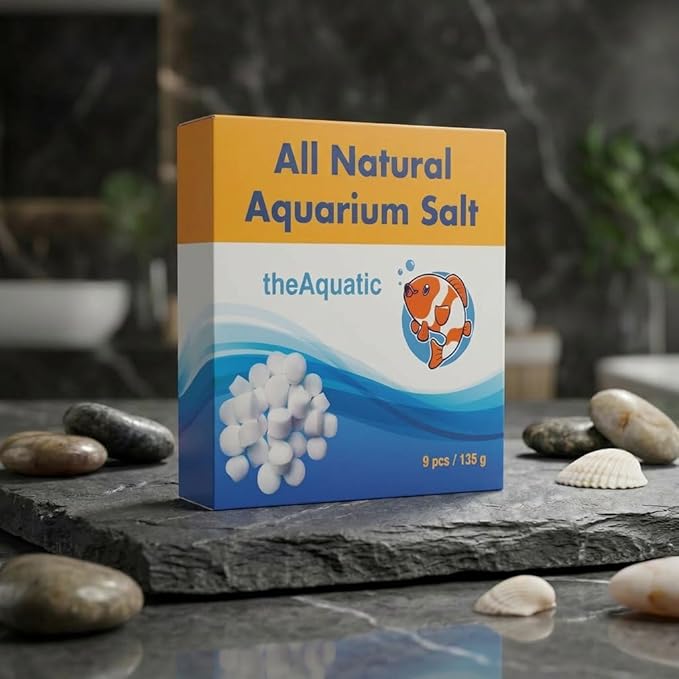 Premium Aquarium Salt, Aquarium Salt Freshwater Tablets for Aquarium Water Treatments Essential Supplies (9 Tablets)