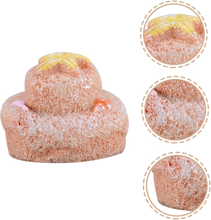 BESPORTBLE 6pcs Resin Crafts Decoration Sand Beach Ornament for Fish Tank Aquariums Style Landscape Accents for Home and Craft Projects