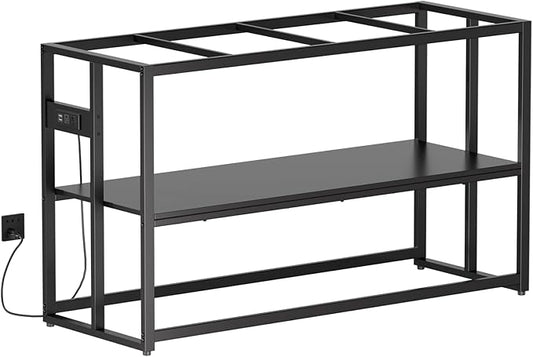 Urban Deco 55-75 Gallon Fish Tank Stand with Power Outlets, 900LBS Capacity Aquarium Stand, Metal Fish Tank Stand Dual-Layer Design Terrarium Stand, Black