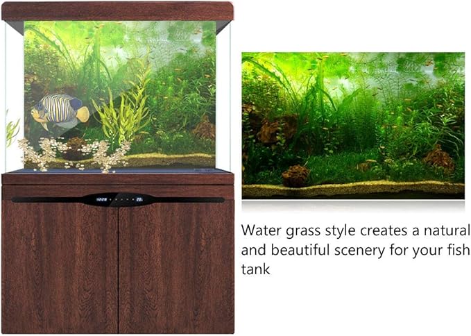 Zerodis PVC Aquarium Background Poster,Water Grass PVC Adhesive Static Aquarium Wallpaper Background(122 * 46cm)
