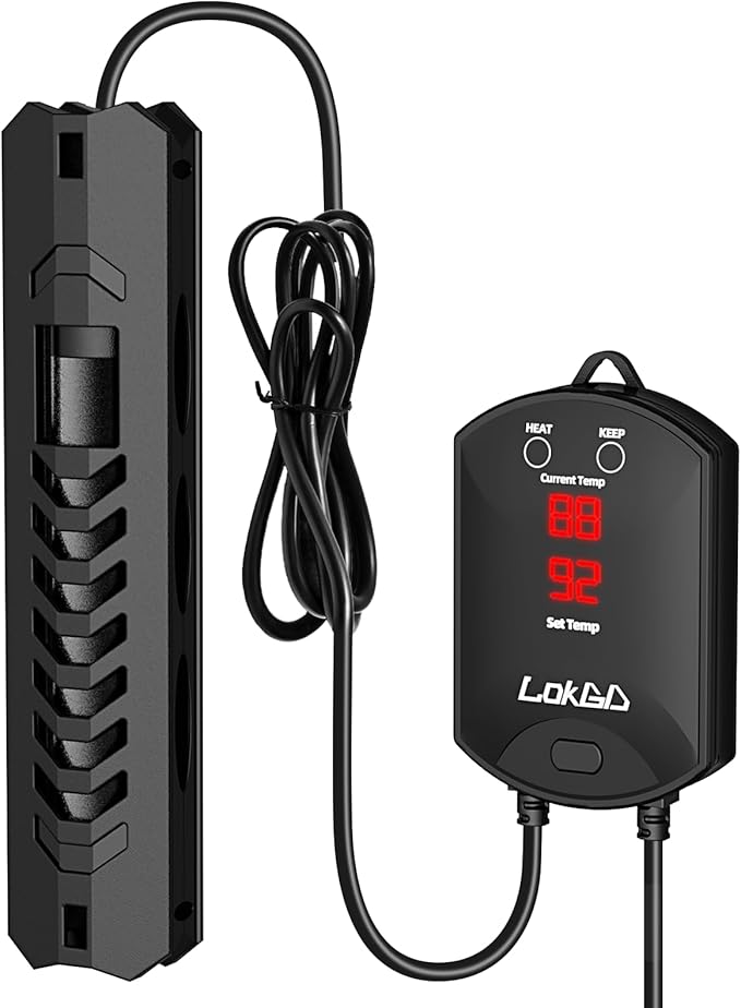 Upgraded 300W Intelligent Aquarium Heater,59°F-93°F Submersible Fish Tank Heater with Intelligent Digital Display Controller and Auto Power Off for 25-80 Gallon Freshwater Saltwater Fish Tanks