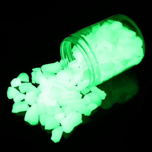 Shiny Stone Glow in The Dark Aquarium Neon Gravel Sand, Decorative Rocks for Fish Tank and Fairy Garden, Home Dec,305g/0.67lbs (8-15mm, Yellow Green)