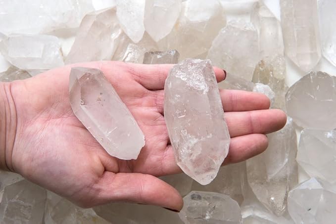 Fantasia Materials: 2 lbs Unpolished Crystal Quartz Points from Brazil - Average 1.5" to 2.5"
