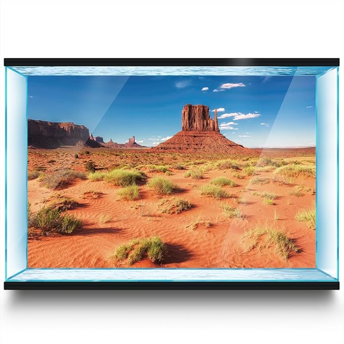 Aquarium Background Stickers - Desert Sand Landscape - Fish Tank Reptile Terrarium Decor Poster (60 x 40 cm / (23.6 x 15.7 inches))