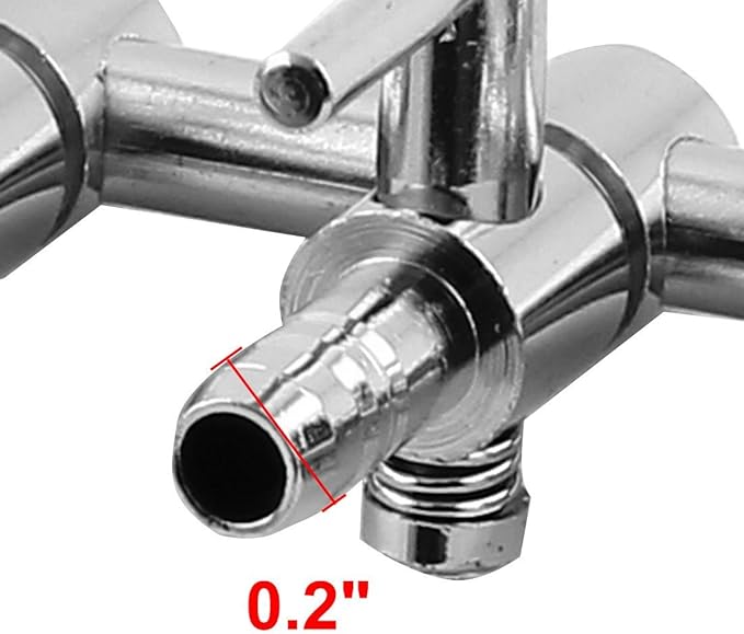 Aquarium Fish Tank 9- Way Air Pump Control Valve Manifold Taps Silver Tone